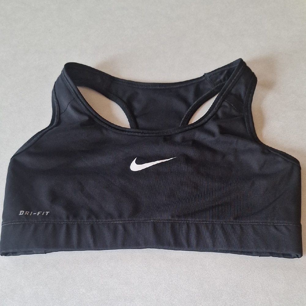 Nike Black Sports Bra with Racerback Design 12.5" PIt to Pit 4.5" Pit to base
